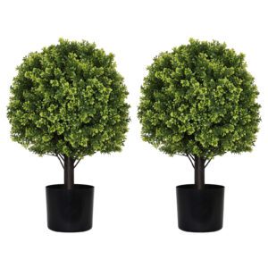 22in Artificial Topiary Boxwood Ball Trees