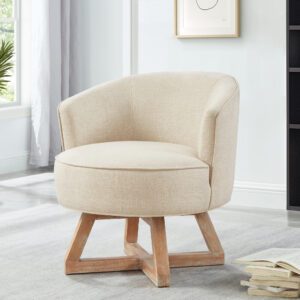 Swivel chair with cross-shaped wooden base,Lounge