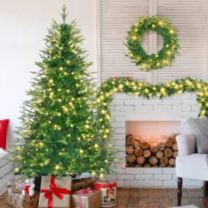 6FT Pre-Lit Aspen Fir Artificial Christmas