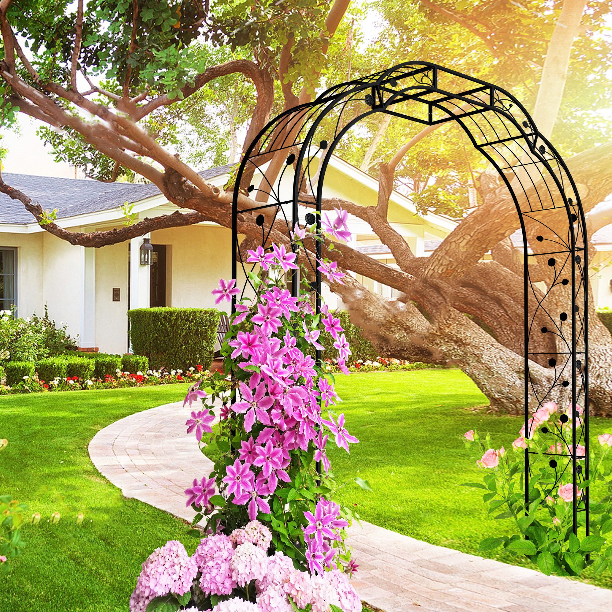 Metal Garden Arch W74.4'' x H98.4''