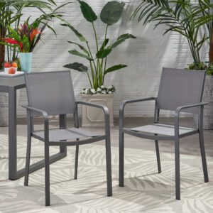 Outdoor Modern Aluminum Dining Chair with