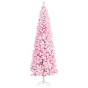 7.5' Tall Unlit Snow Flocked Artificial
