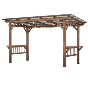 13' x 6.5' Wooden Pergola Grill