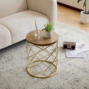 Golden Side table [MDF TOP+ METAL