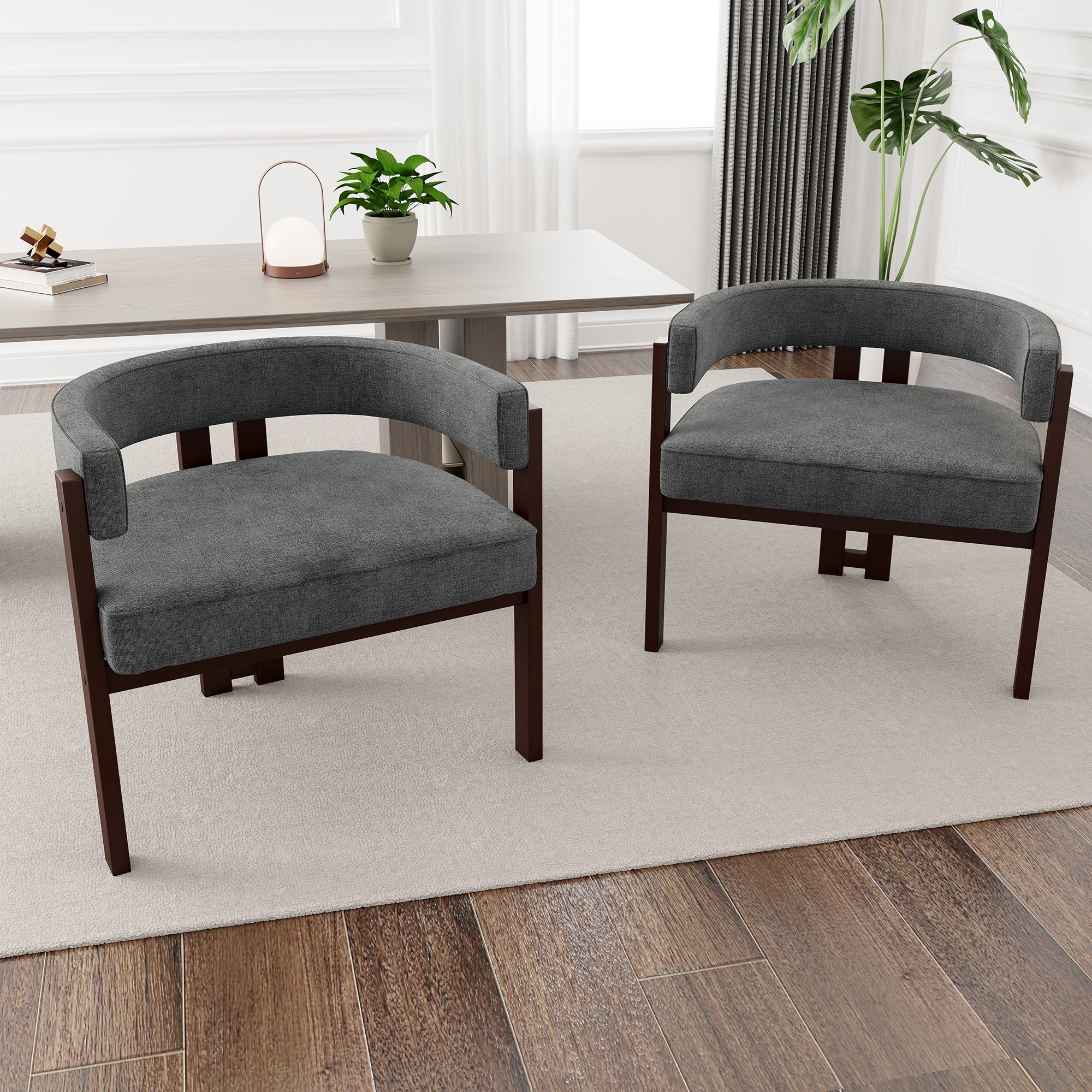 Modern Accent Chair Chenille Upholstered Armchair