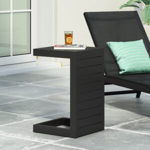 CAPE CORAL ALU C-SHAPED TABLE GREY