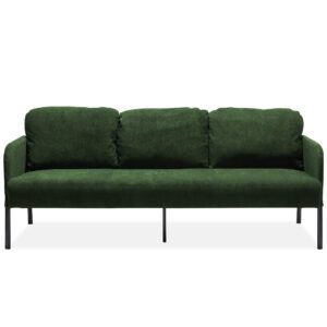 3 Seater Green Polyester Fabric Sofa,
