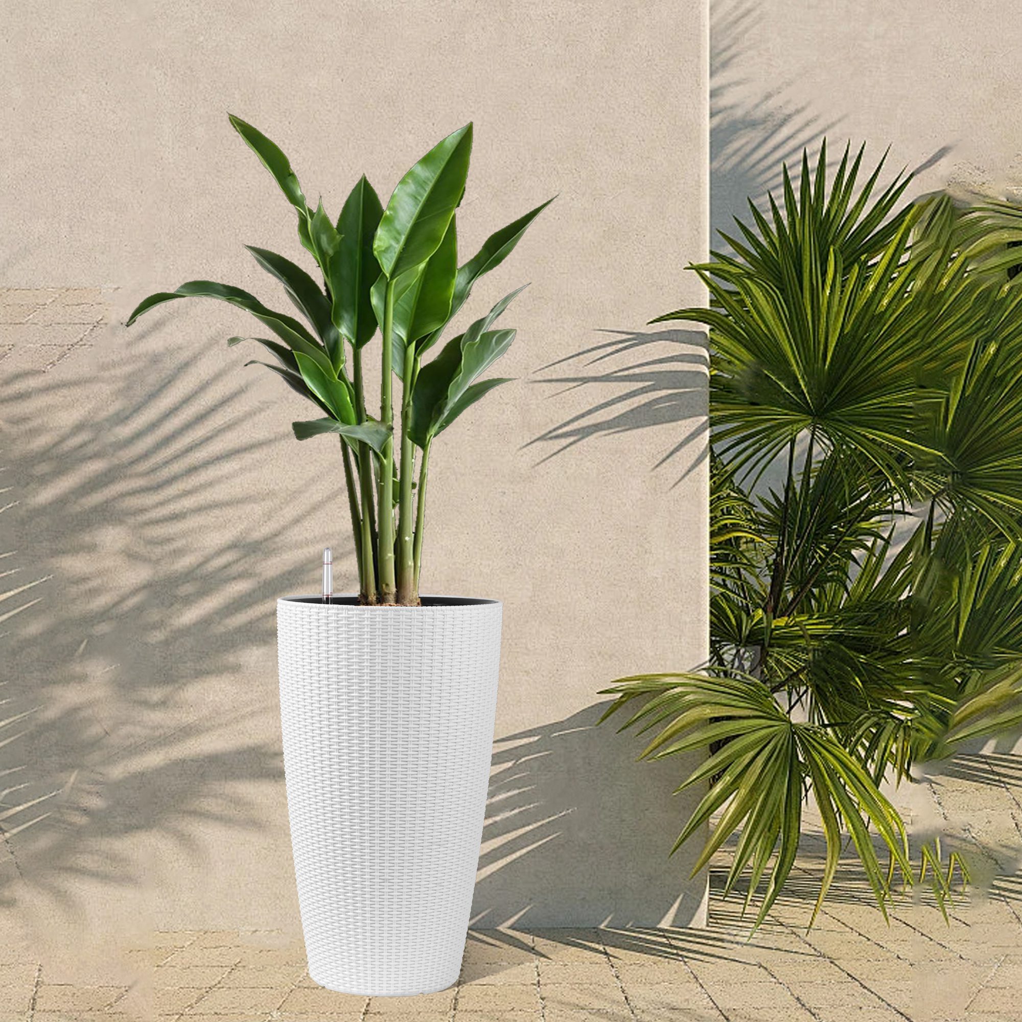 Set of 2 Faux Rattan Tall