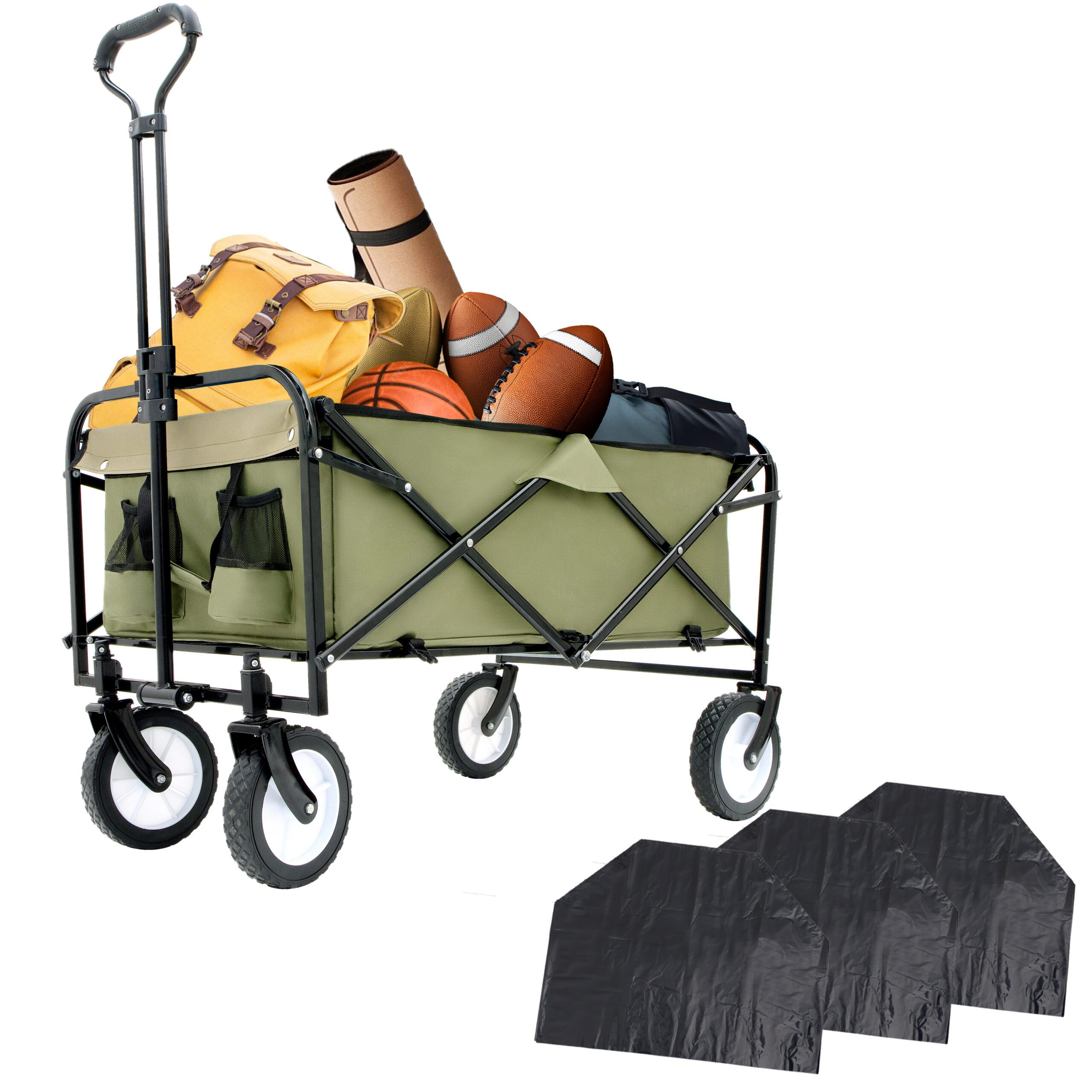 360lbs Collapsible Foldable Wagon Cart with