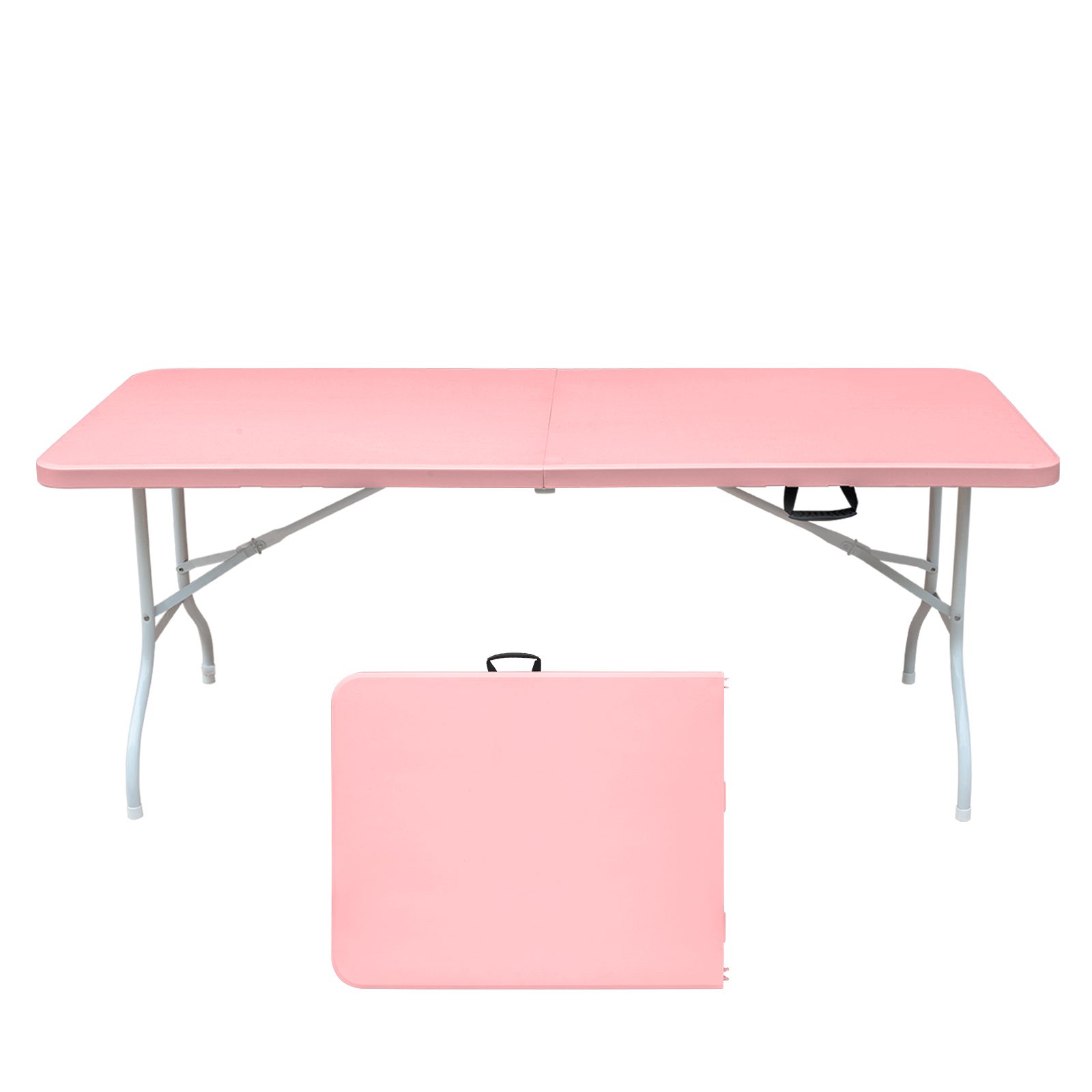 6ft Pink Folding Table, Portable Plastic